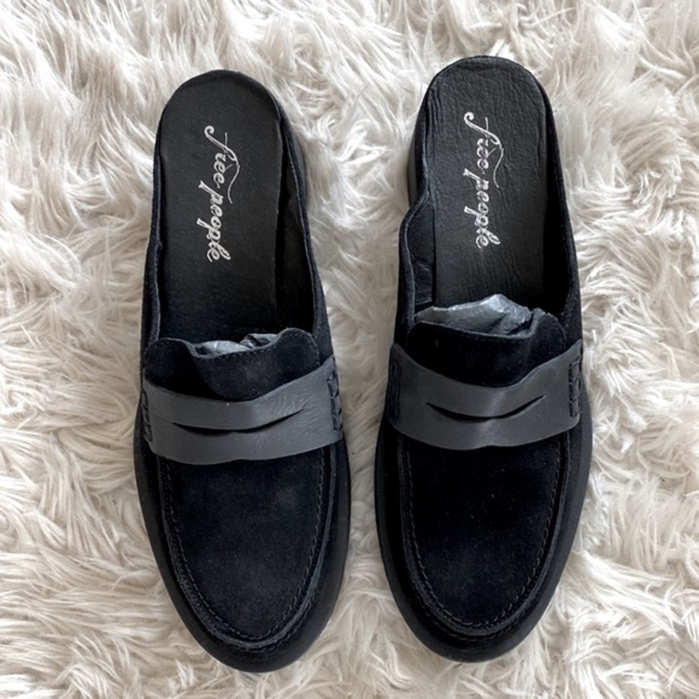 Free People Leighton Loafer Mules in Black - Picture 9 of 16